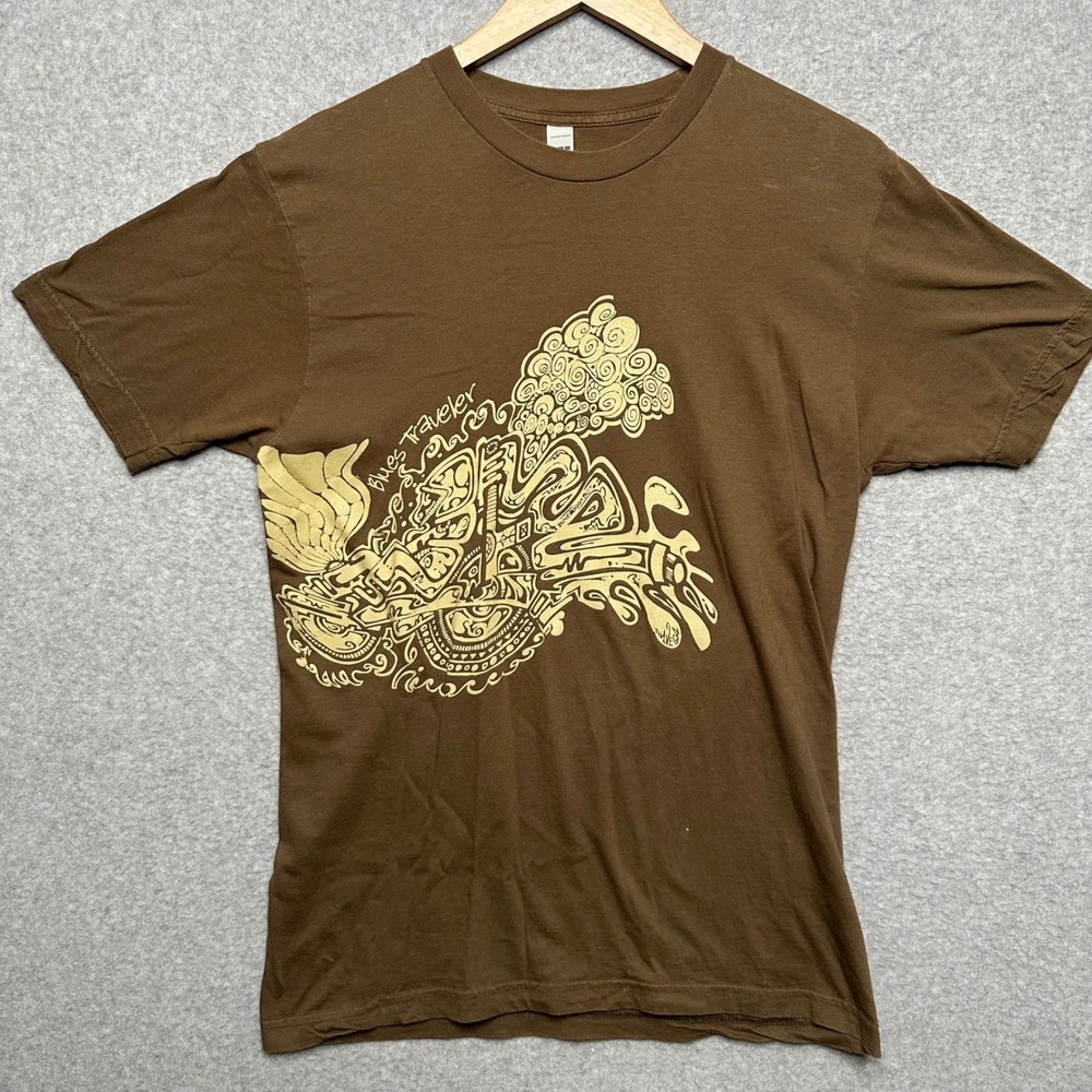 Blues Traveler Band T-Shirt American Apparel Brown Graphic Tee Mens Medium USA